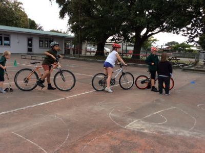South End School practice safe cycling