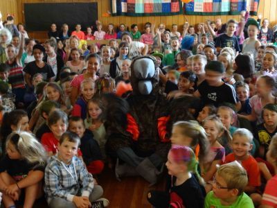 Jack the Kaka sits in at Assembly
